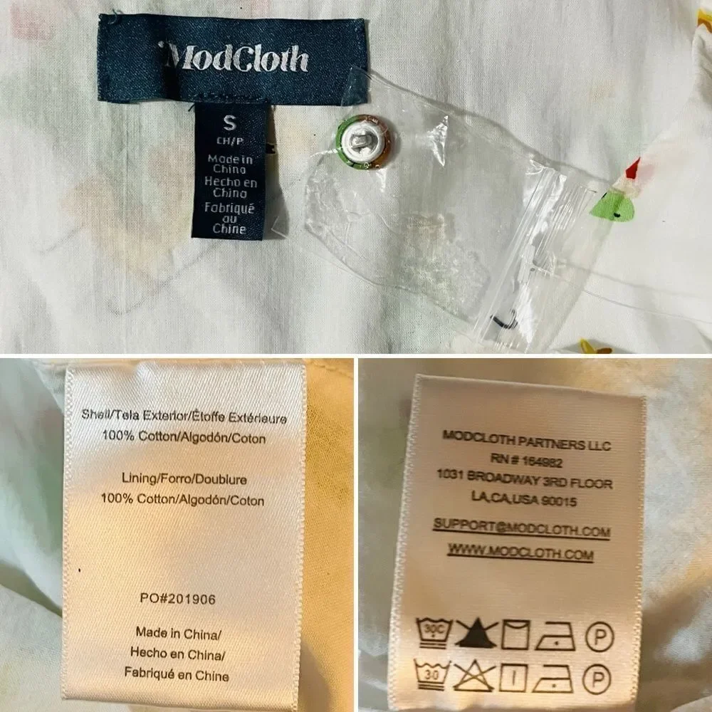 ModCloth White Midi Dress with Green and Yellow Floral Print - Picture 7 of 9
